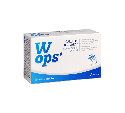 DEITERS - WOPS' Toallitas Oculares 30 Unidades, Higiene Ocular Externa,  para Ojos y Párpados, Humectantes, Lubricantes y Limpiadoras, Calmantes y  Antiinflamatorias 