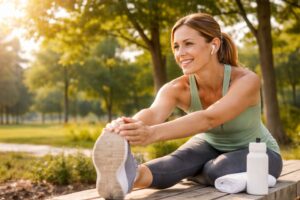 Persona activa cuidando su bienestar muscular y articular en su rutina diaria