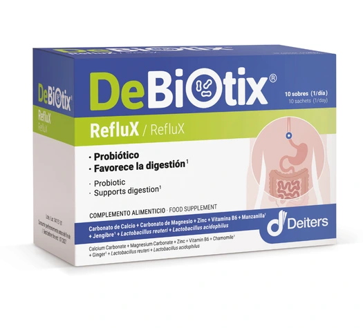 Envase de DeBiotix RefluX con 10 sobres