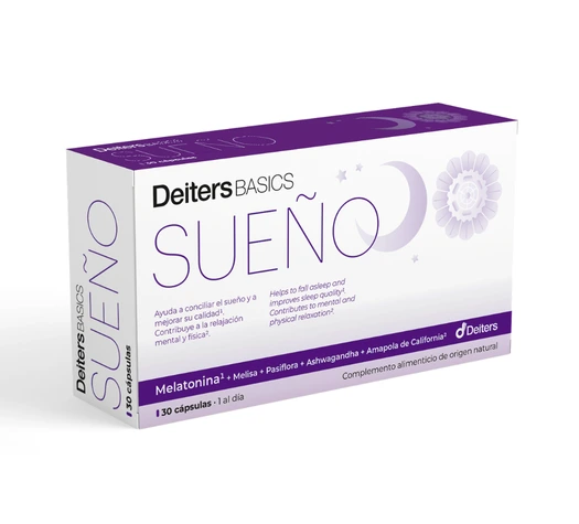 Envase de DEITERS BASICS SUEÑO con 30 cápsulas