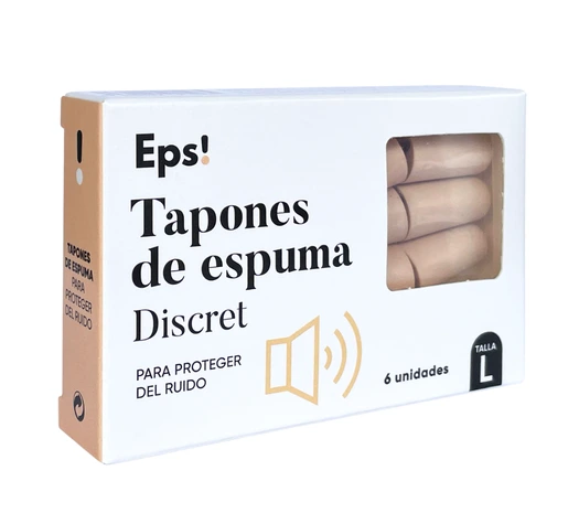 Envase de EPS! TAPÓN ESPUMA Discret con 6 unidades