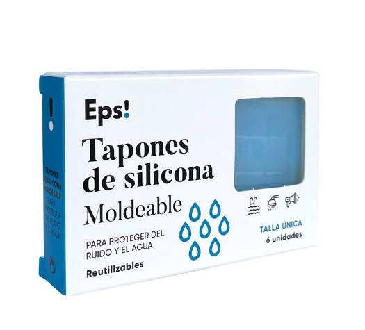 EPS! TAPÓN SILICONA moldeable, 6 UNIDADES