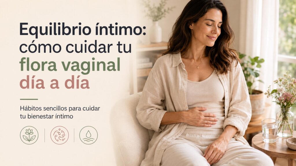 Mujer cuidando su bienestar íntimo y el equilibrio de la flora vaginal