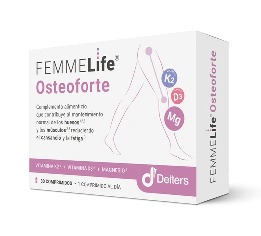 Envase de FEMMELIFE OSTEOFORTE con 30 comprimidos