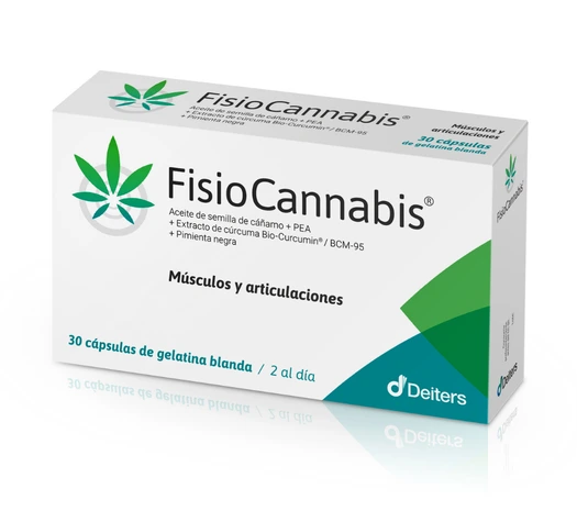 Envase de FISIOCANNABIS con 30 cápsulas