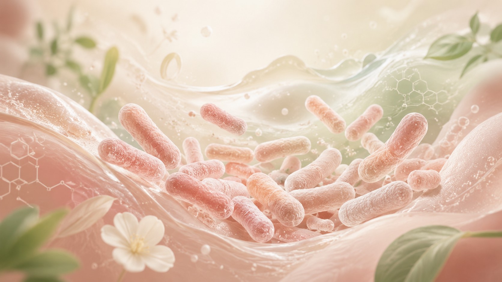Ilustración científica de lactobacilos relacionados con la flora vaginal