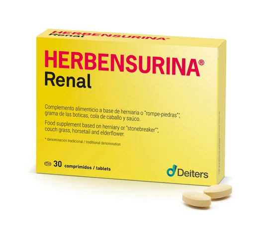 Envase de HERBENSURINA con 30 comprimidos