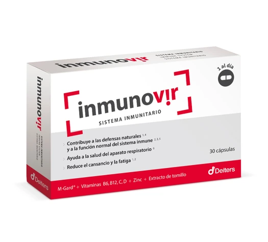 Envase de INMUNOVIR con 30 cápsulas