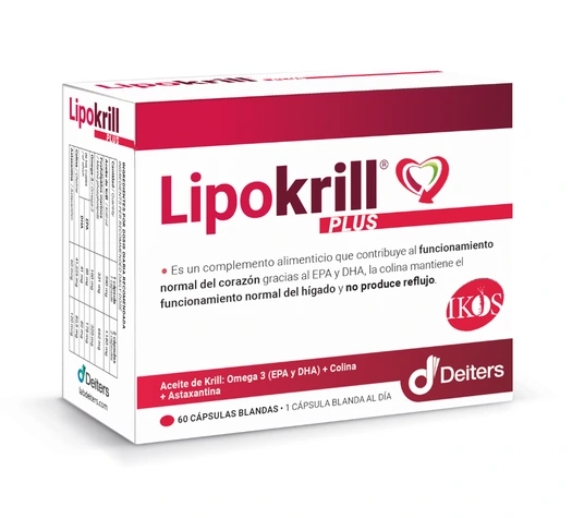 Envase de LIPOKRILL PLUS con 60 cápsulas