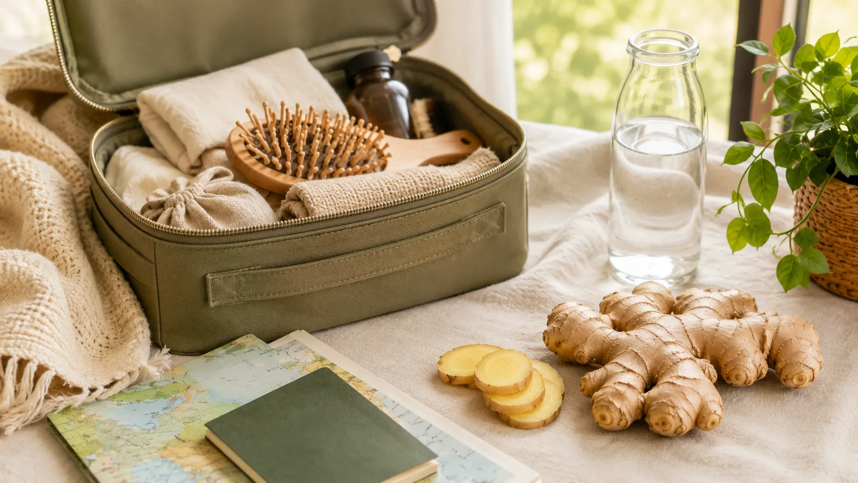 Jengibre y vitamina B6 como ingredientes de apoyo para el bienestar digestivo durante los viajes