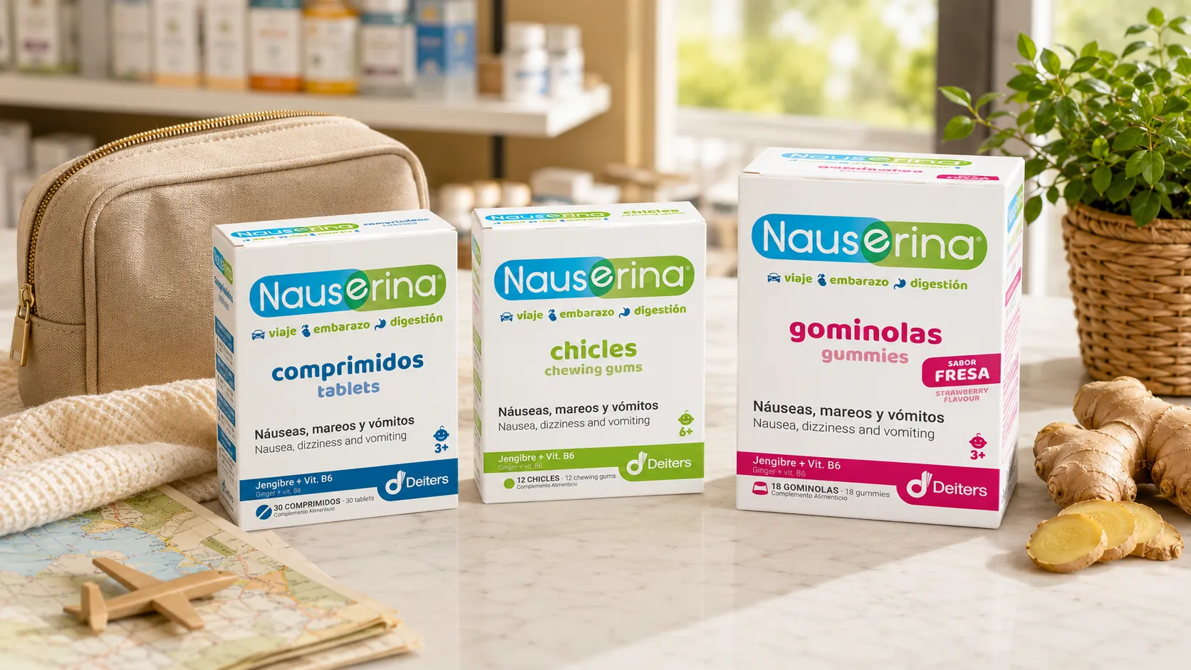 Nauserina en farmacia como apoyo para el bienestar digestivo durante los viajes