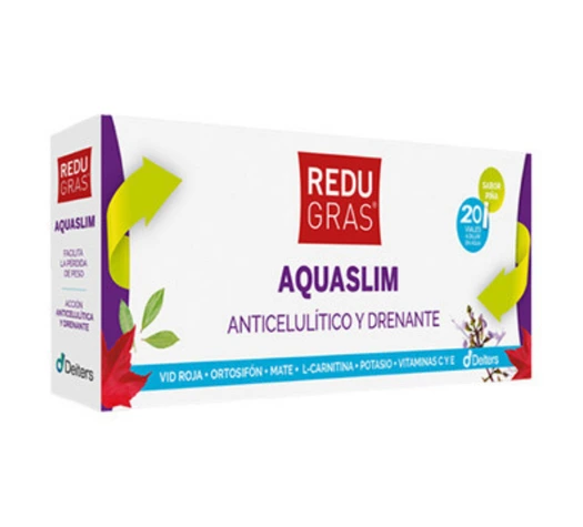 Envase de REDUGRAS AQUASLIM con 20 viales de 10 ml