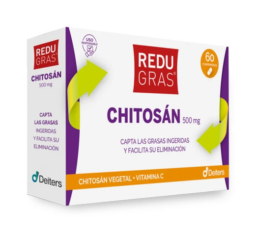 Envase de REDUGRAS CHITOSAN VEG. con 60 comprimidos