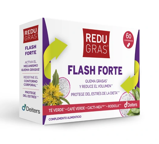 Envase de REDUGRAS FLASH FORTE con 60 comprimidos