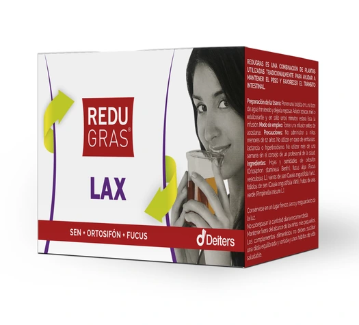 Envase de REDUGRAS LAX con 20 infusiones