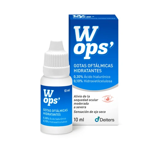 Frasco de WOPS' GOTAS HUMECTANTES 0,3% con 10 ml