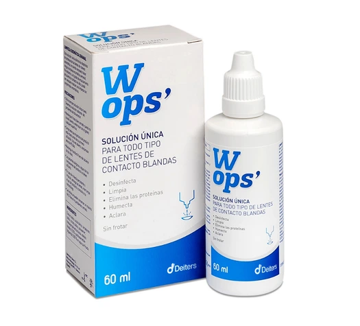Envase de WOPS' SOLUCIÓN ÚNICA formato viaje con 60 ml